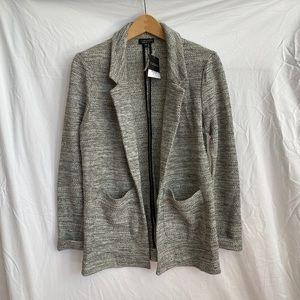 Topshop Gray Boyfriend Open Style Knit Sweater Blazer Jacket